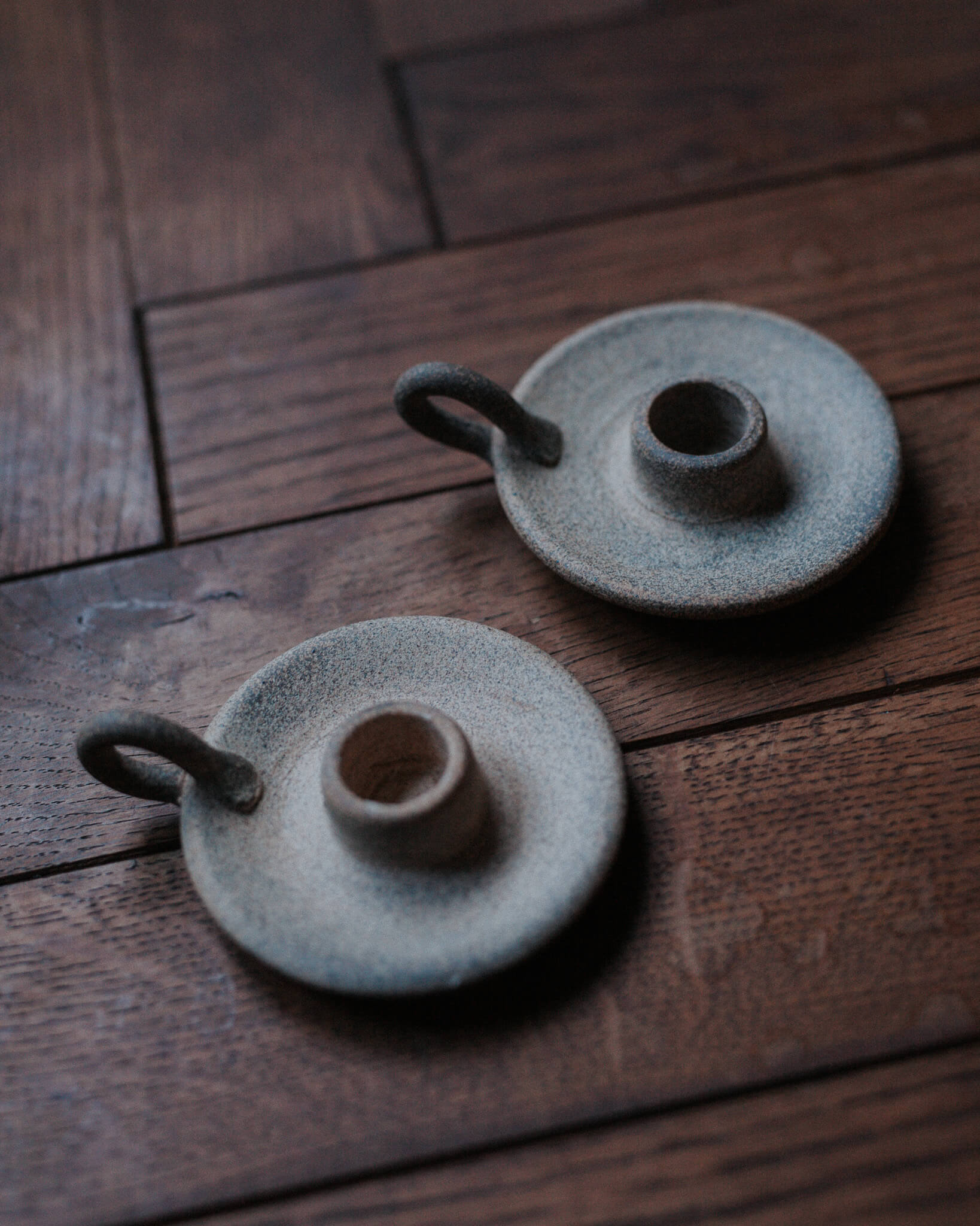 Hand Turned Stoneware Candle Holders by Noosa Pottery Studio キャンドルホルダー